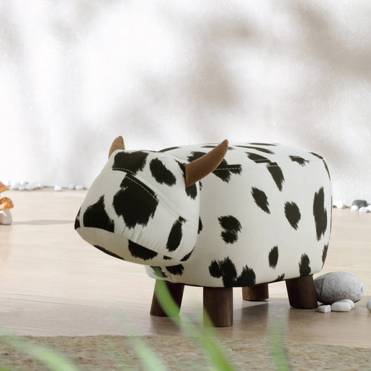 Friendly Cow Kids Black and White Stool-0